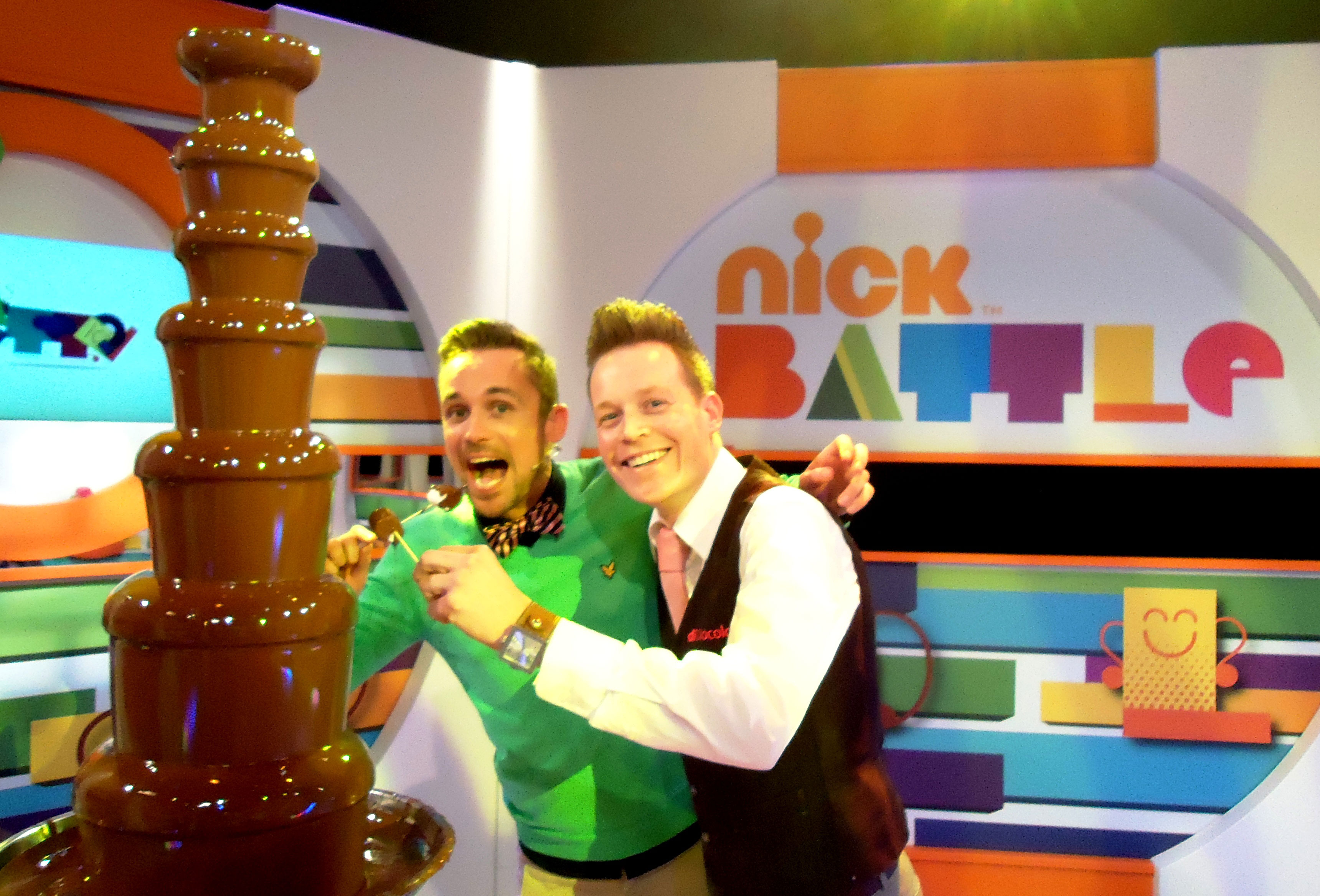 In 2012 waren we te gast bij de opnames van Nickelodeon in Hilversum. Onze mega XXL-chocoladefontein werd gebruikt voor de uitzending Nick Battle.
